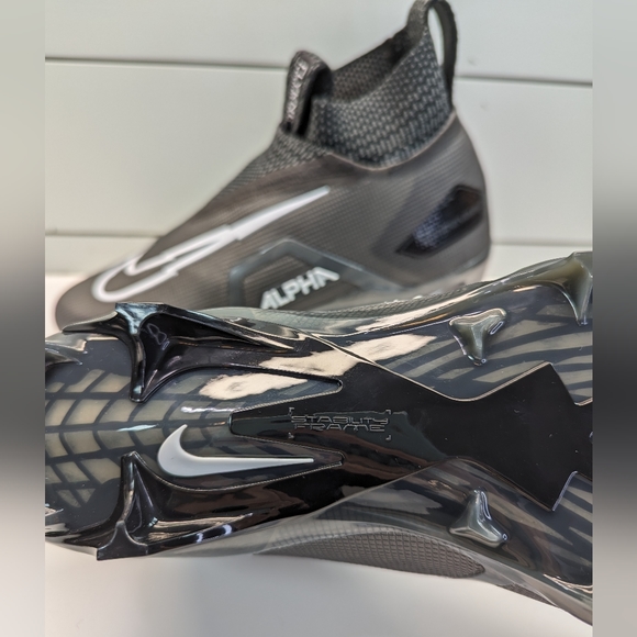 Nike Alpha Menace Elite 3 Black White CT6648-010 Football cleats size Men's 7 - Picture 9 of 10